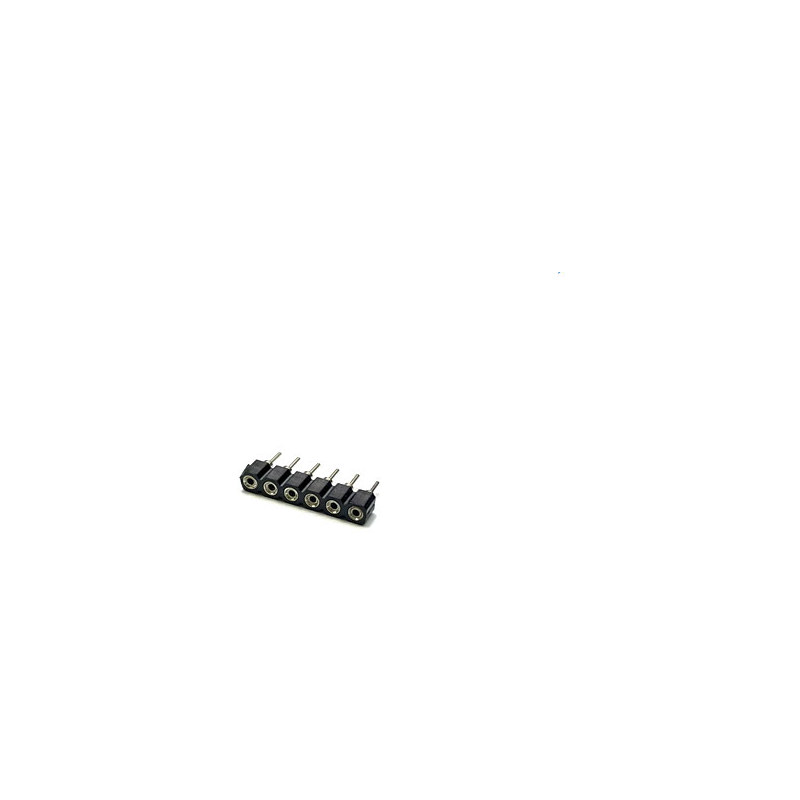 라운드 IC 소켓 1열 DIP 타입 핀간격 2.54mm DS1002-01-1x6 5개 묶음 (HQ00065)