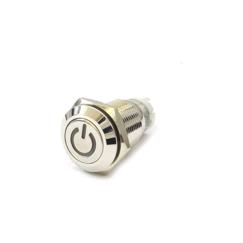 16mm LED 푸시 버튼 스위치 FT16QB-F11V 12V 청색 LED PUSH (HQ00533)