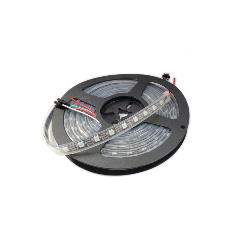 5V WS2812B 네오픽셀 RGB LED 바 5m 미터당 60개 총 300개 고급형 금선 흑색 PCB (HQ00811)