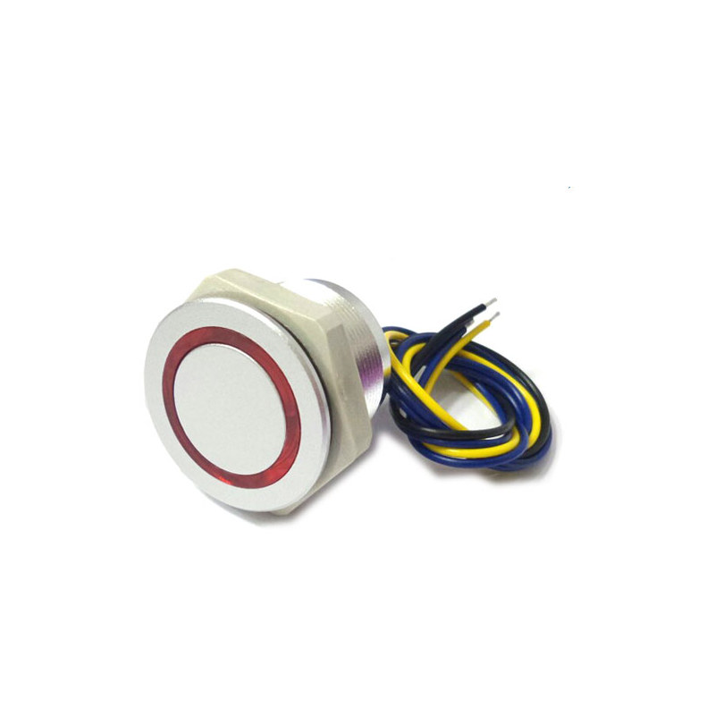 28mm 완전 방수 푸시 스위치 DR30 적색 LED (HQ00878)