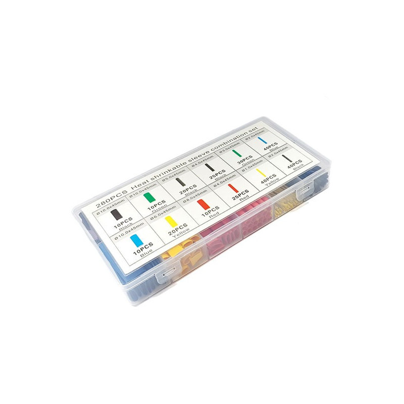 열수축 튜브 세트 1~10mm 280pcs 상자 (HQ01027)