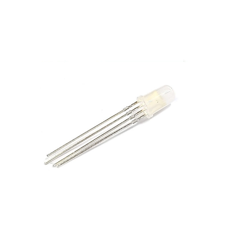 RGB LED 5mm 4핀 공통 GND - 불투명 5개 묶음 (HQ01029)