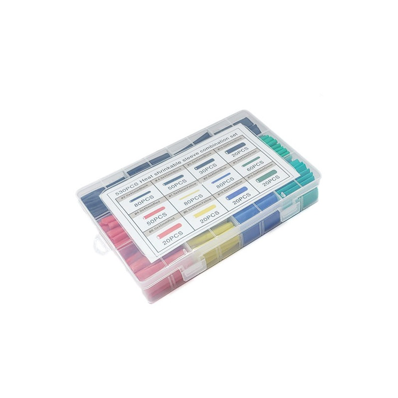열 수축 튜브 세트 1.5~10mm 530pcs 상자 (HQ01031)