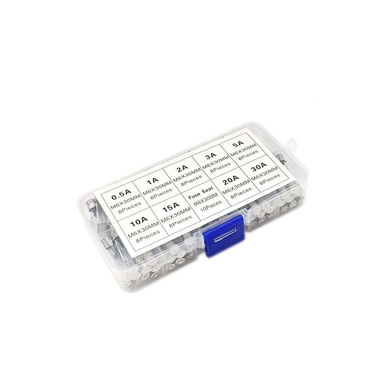 유리관 퓨즈 30mm 0.5A~30A 72PCS FUSE (HQ01053)