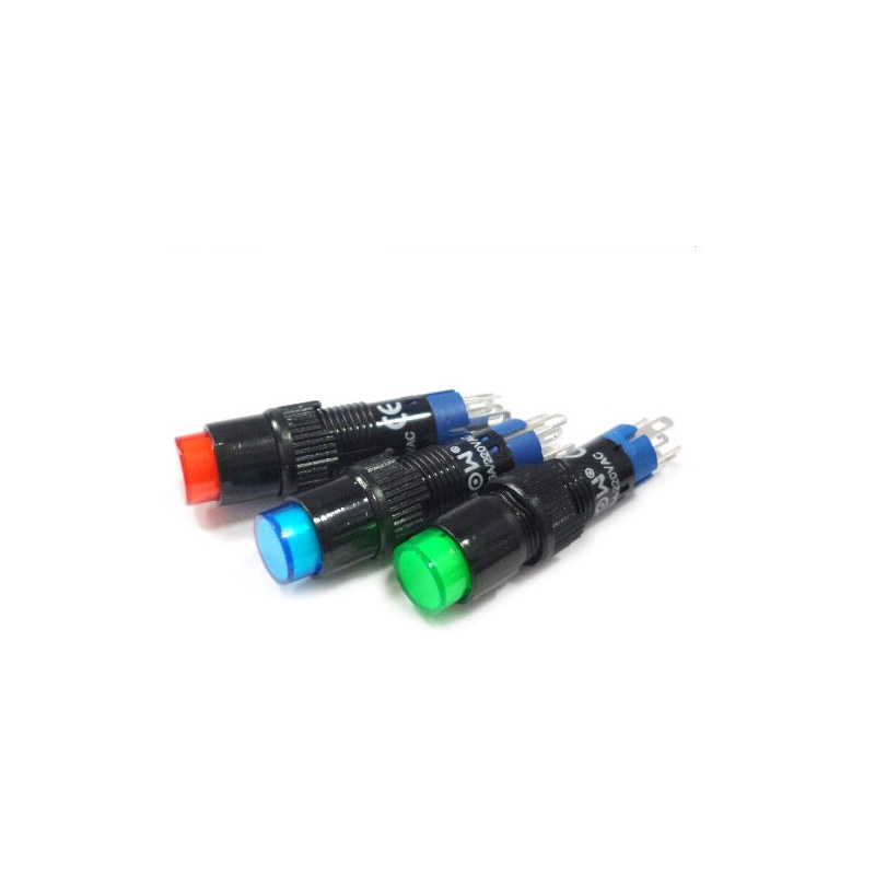 8mm LED 푸시 버튼 스위치 LAS4Y-11/12V 적색 PUSH (HQ01097)