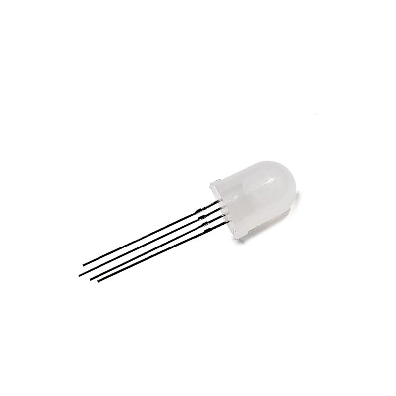 RGB LED 10mm 4핀 공통 VCC + - 불투명/밀키 (HQ01202)