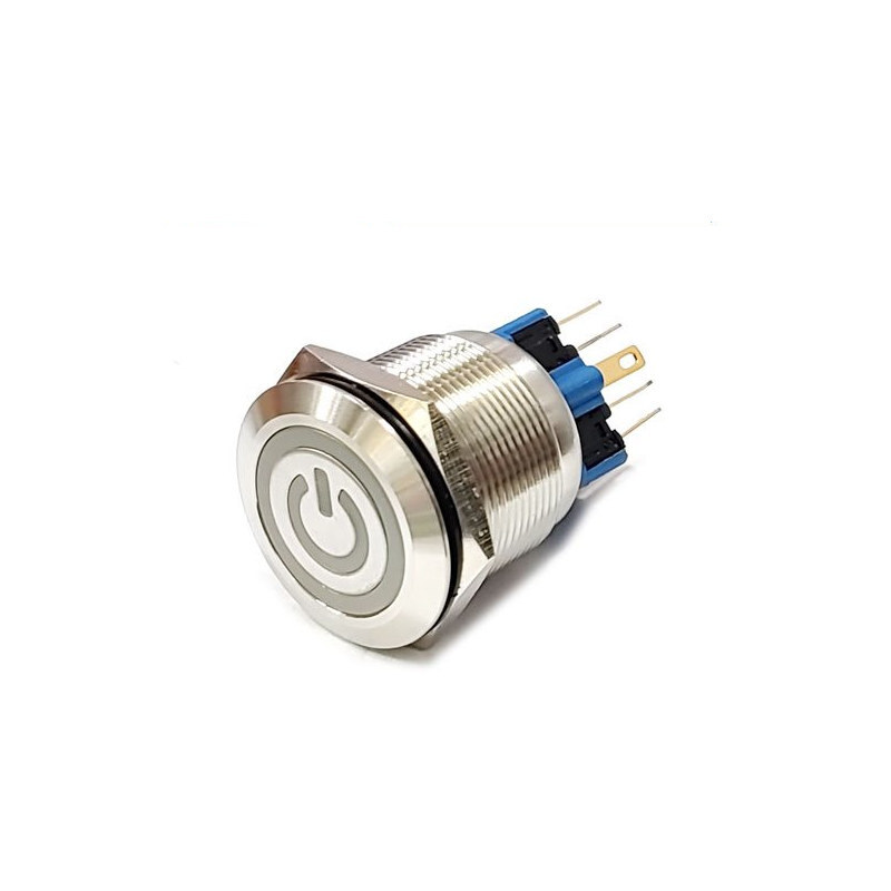 25mm 메탈 LED 전원 스위치 GQ25-11ET/12V 적색 PUSH 복귀 (HQ01353)