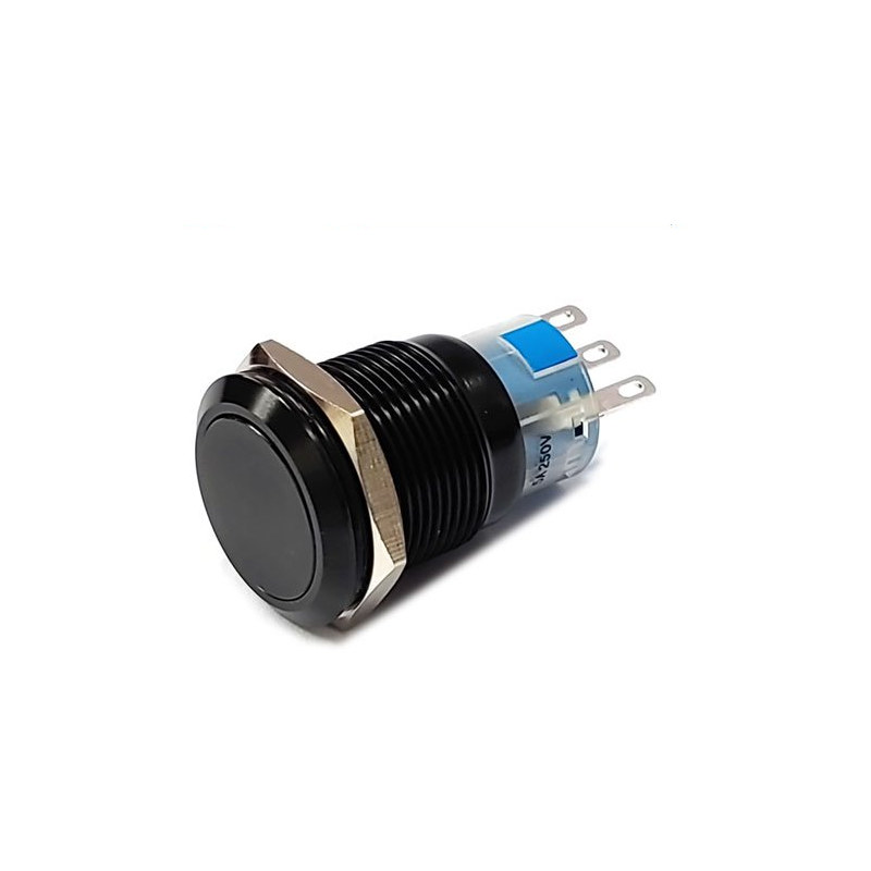 19mm 검정색 메탈 스위치 FT19QB-F11/A PUSH 복귀 (HQ01370)