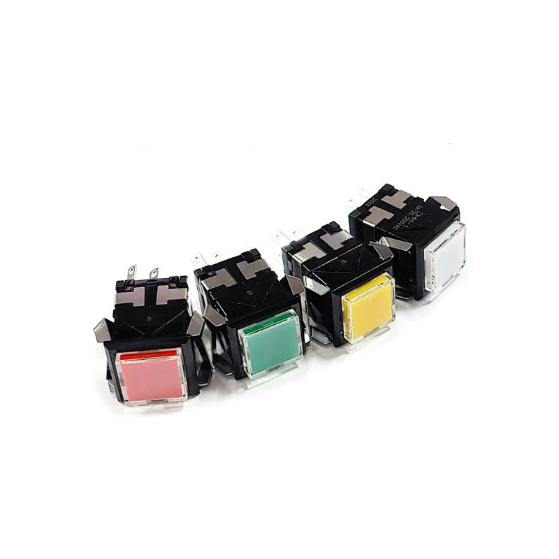 17mm 정사각형 버튼 스위치 DHM-1S0CB 적색 LED 없음 (HQ01371)