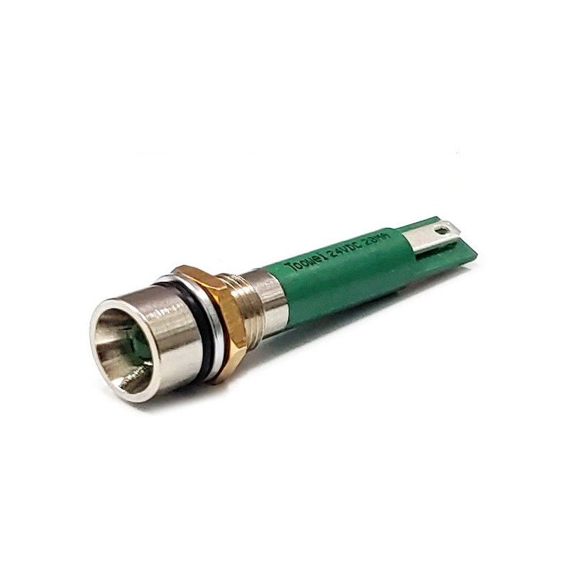 8mm 방수 오목형 24V DC LED LAMP 녹색 (HQ01373)