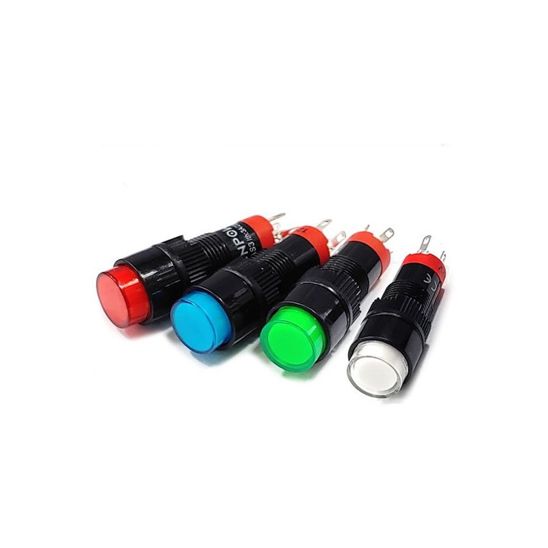 10mm LED 푸시 버튼 스위치 LAS3Y-11/12V 적색 PUSH 복귀 (HQ01377)