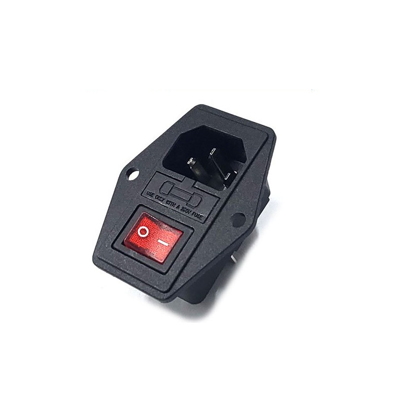 RONGFENG RF-2004-FC-4.8+RL3-421/N AC 소켓 퓨즈홀더 조광 스위치 4P KC인증 (HQ01494)
