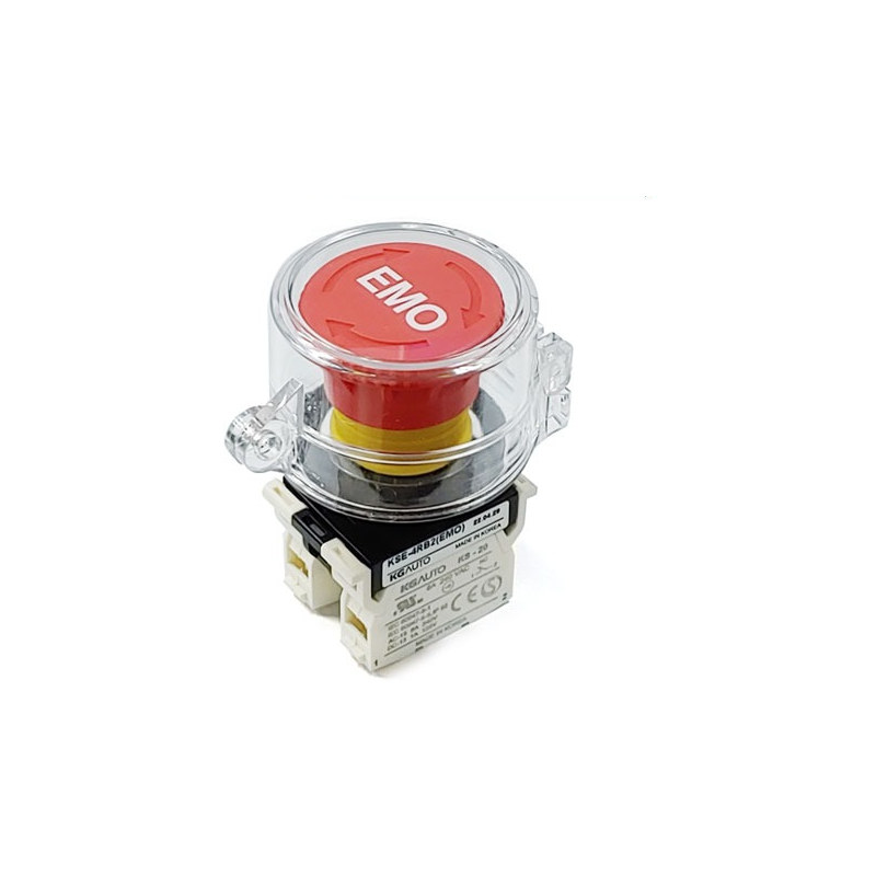 22mm 비상 스위치 KSE-4RB2 + 투명 보호 커버 (HQ01760)
