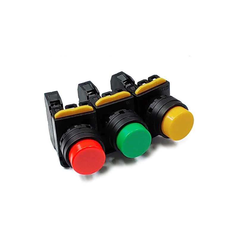 22mm 돌출형 비조광 푸시 버튼 스위치 A20B 적색 1NO 접점 PUSH 복귀 (HQ01780)