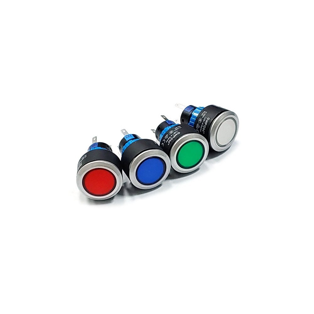 22mm LED 방수 푸시 스위치 LAS1-AWY-11/12V/P 흰색 PUSH 복귀형 (HQ04045)