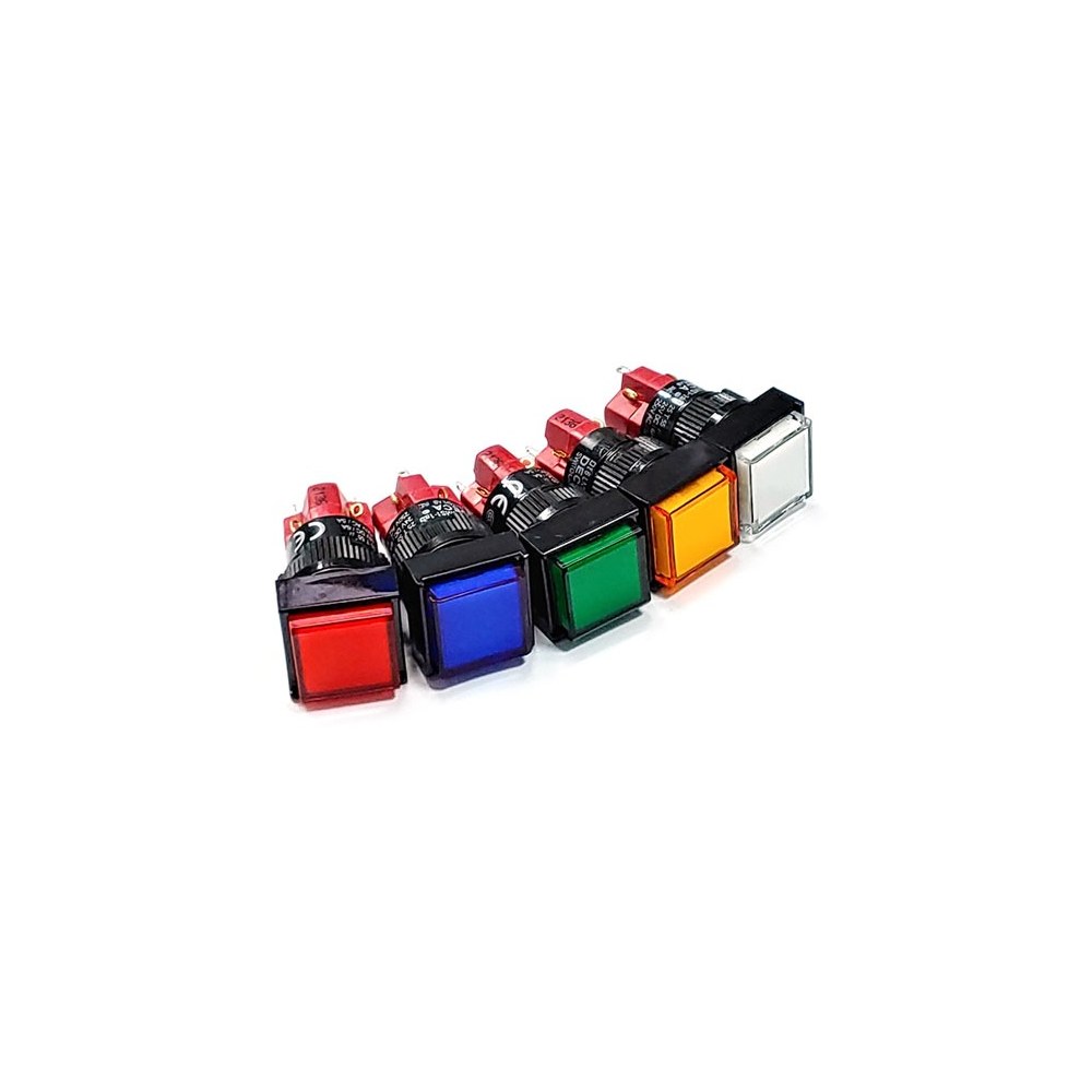 16mm 조광형 푸시 스위치 D16LMS1-1AB 흰색 LED 5V PUSH 복귀형 (HQ04119)