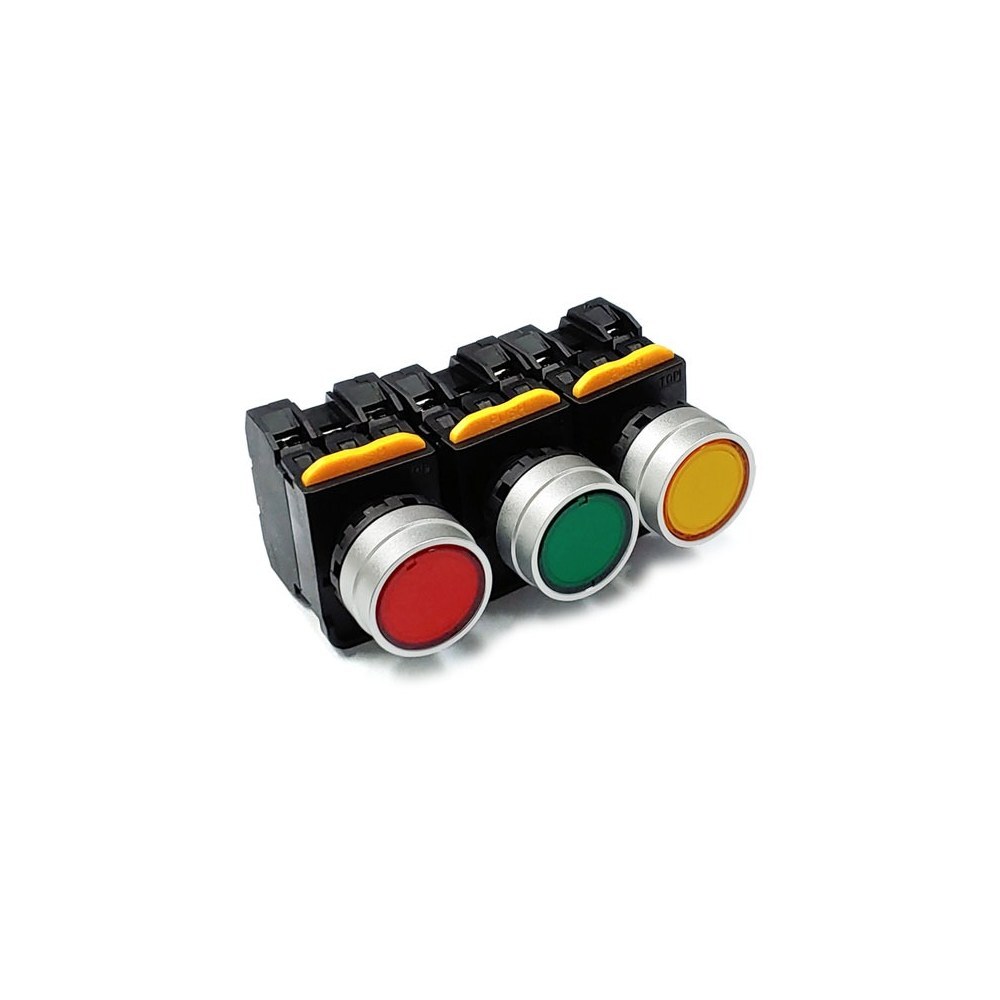 22mm LED 방수 푸시 스위치 A204L-M1E11Q4-B 노란색 PUSH 복귀형 (HQ04128)