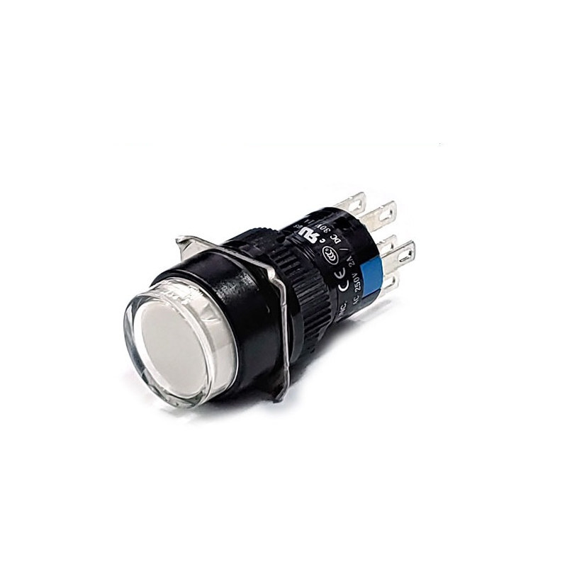 16mm 푸시 스위치 2회로 C1S02-R12KW-H01 24V (HQ01954)