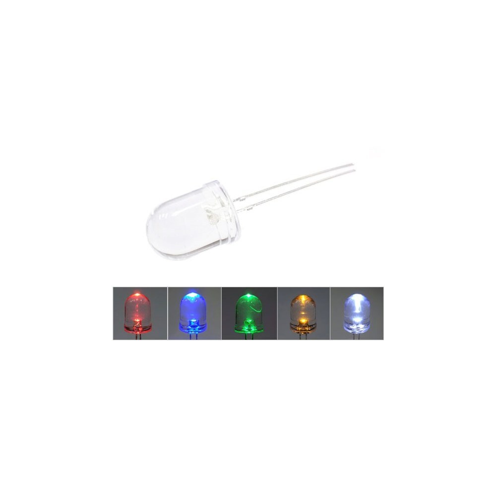 10mm 고휘도 LED 투명 원형 5개 묶음 10mm 고휘도 흰색 5개 (HQ05078)