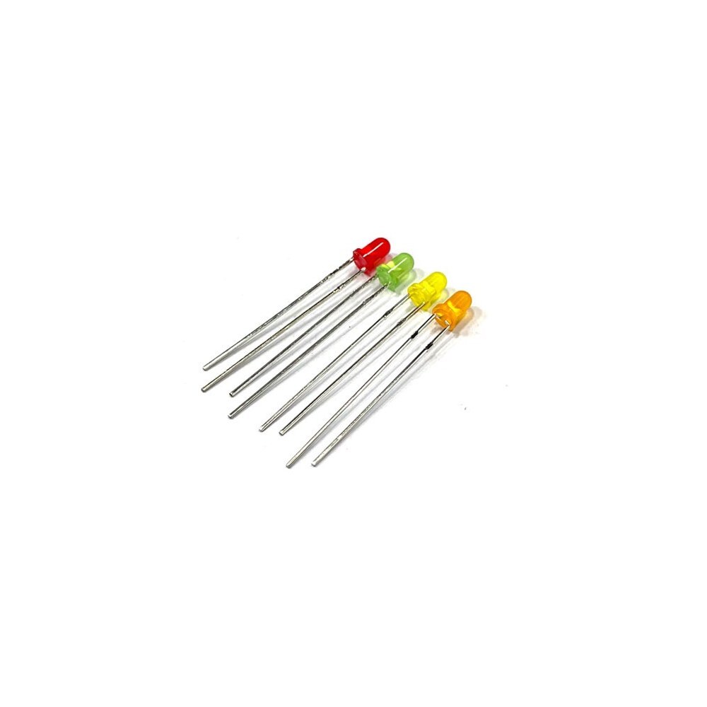 3mm 일반휘도 LED 원형 10개 묶음 3mm 오랜지색 10개 (HQ05083)