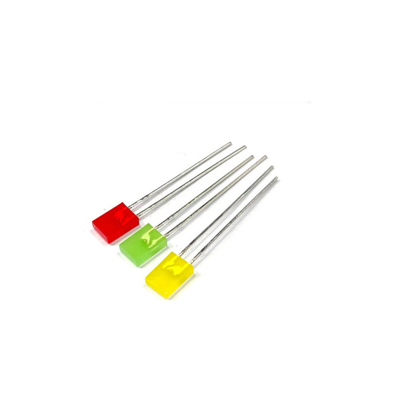 BRIGHT LED 사각 LED 2x5 10개 묶음 BL-R2132N 녹색 10개 (HQ05108)