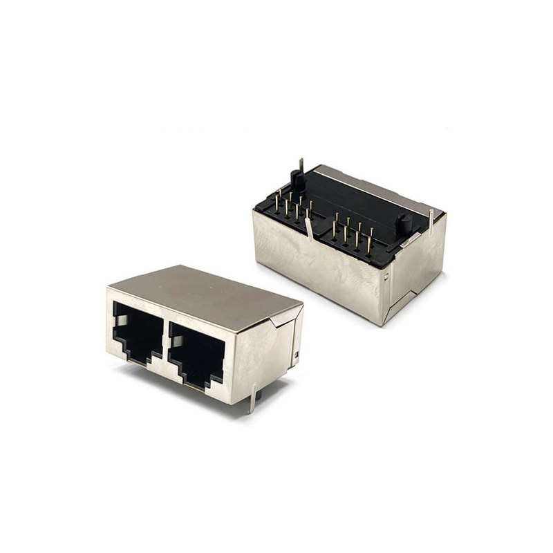RJ45-2포트 커넥터 8P8C 암 소켓 앵글 타입 RJ45-2P DS113 (HQ02292)