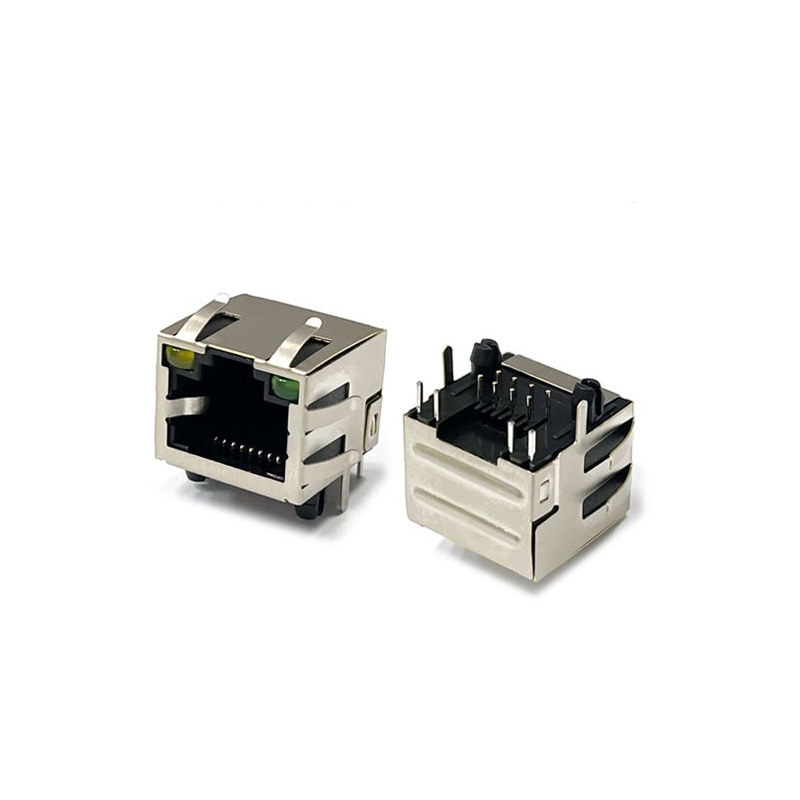 RJ45 커넥터 8P8C 암 소켓 LED 앵글 타입 RJ45-1PL TRJE101AGNL (HQ02293)