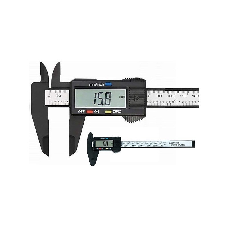 플라스틱 전자 디지털 캘리퍼스 Digital Caliper 측정범위 0-6 Inch/0-150mm 케이스 포함 (HQ02391)
