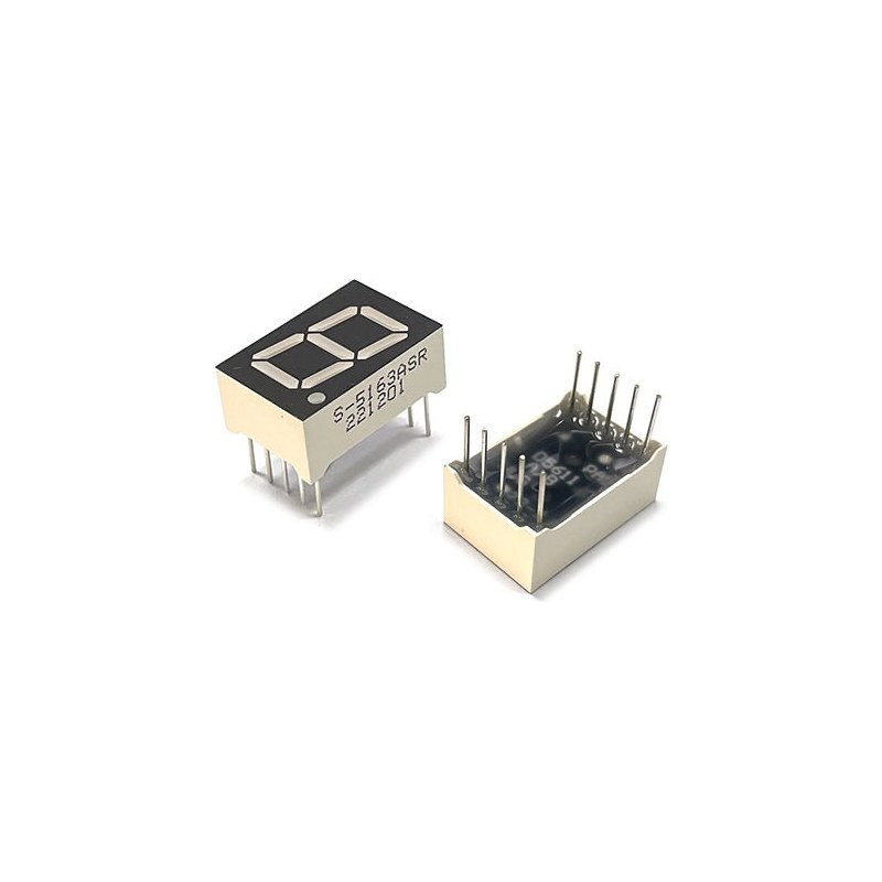 FND 7세그먼트 0.56인치 1칸 적색 S-5163ASR 12.7x19mm 양극 애노드 타입 (HQ02425)