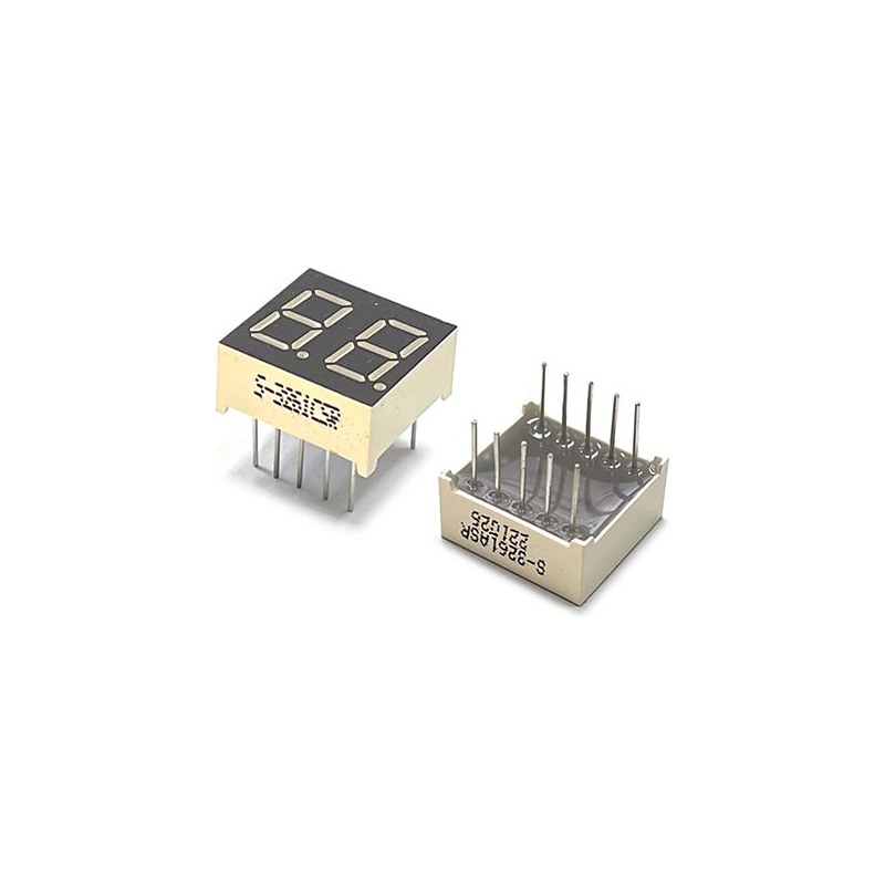 FND 7세그먼트 0.36인치 2칸 적색 S-3261CSR 15x14mm 음극 캐소드 타입 (HQ05230)