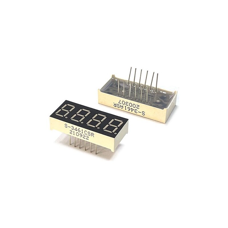 FND 7세그먼트 0.36인치 4칸 적색 S-3461CSR 30x14mm 음극 캐소드 타입 (HQ05233)