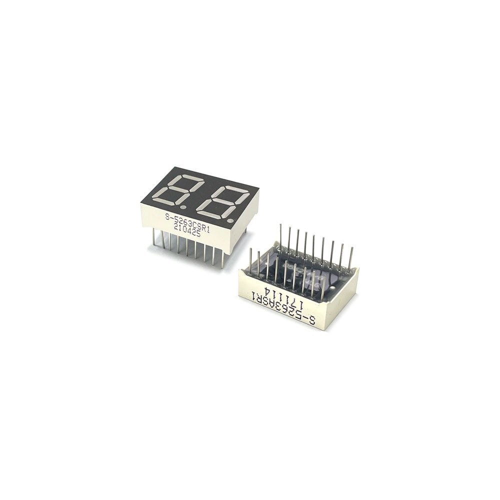 FND 7세그먼트 0.56인치 2칸 18핀 적색 S-5263ASR1 25x19mm 양극 애노드 타입 (HQ02446)