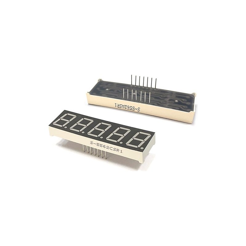 FND 7세그먼트 0.56인치 5칸 적색 S-5562CSR1 62.5x19mm 음극 캐소드 타입 (HQ05248)