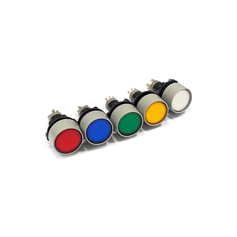DECA 22mm 회색 플라스틱 링 방수 푸시 스위치 P16LMU1-1AB CUL 인증 적색 LED 없음 PUSH 복귀형 (HQ02497)
