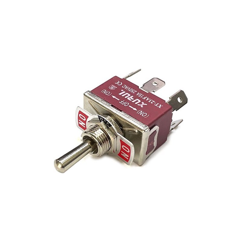 xURUI xT-23AF 12mm 토글 스위치 3단 6P 양쪽 복귀 2회로 (ON)-OFF-(ON) (HQ02665)