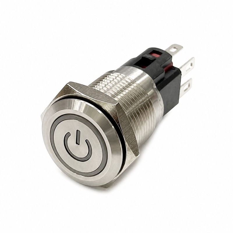 ONPOW 16mm 전원 스위치 6116F-11ET/42RGB/12V/S/FP 공통 VCC + PUSH 복귀 (HQ02760)