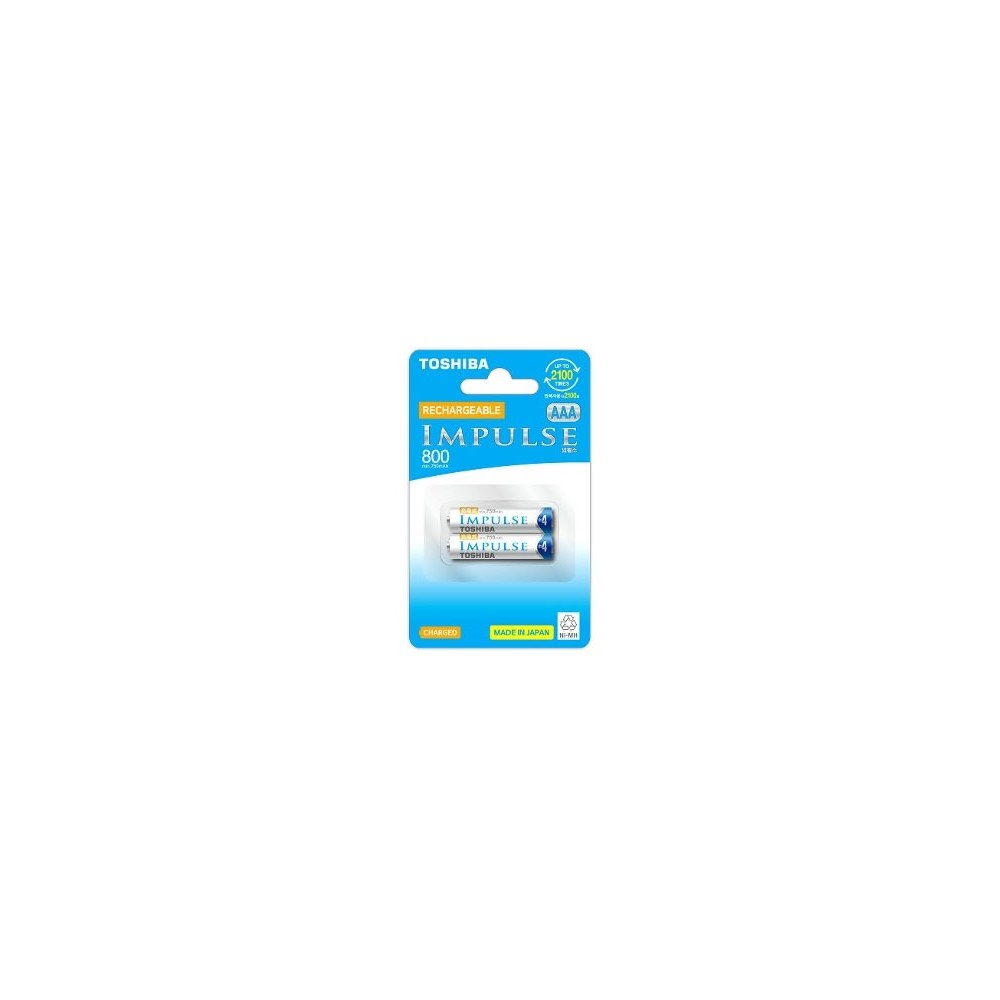 도시바 충전지 임펄스 AAA 2개입 800mAh 충전용 건전지 2BP (HQ03330)