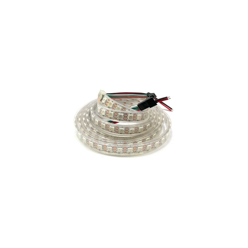 5V WS2812B 네오픽셀 RGB LED 바 2m 미터당 100개 총 200개 고급형 금선 백색 PCB IP67 (HQ03349)