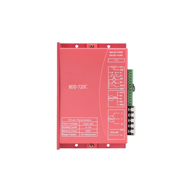 BDD-720C 720W BLDC 모터 디지털 드라이버 DC 18~50V 홀 센서/센서리스 겸용 (MG2104)