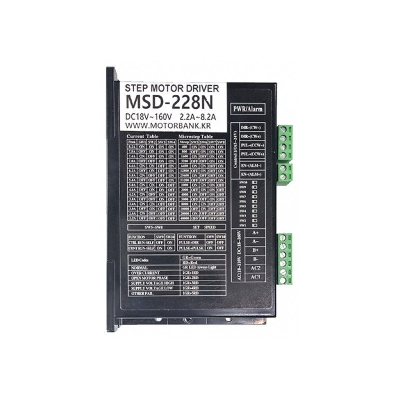 8.2A 256분주 마이크로 스텝 드라이버 MSD-228N 2상 스텝 모터 드라이버 (MG2110)