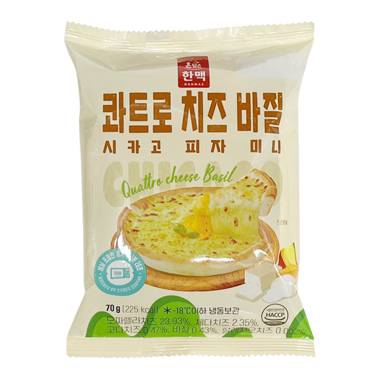 노브랜드)미니시카고피자콰트로치즈&바질70g