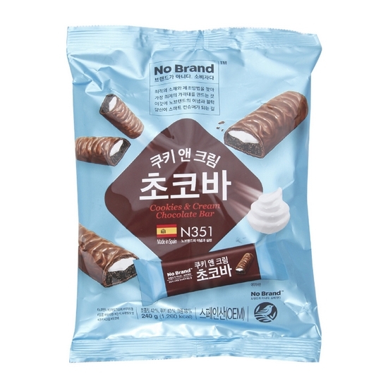 노브랜드)쿠키앤크림초코바240g