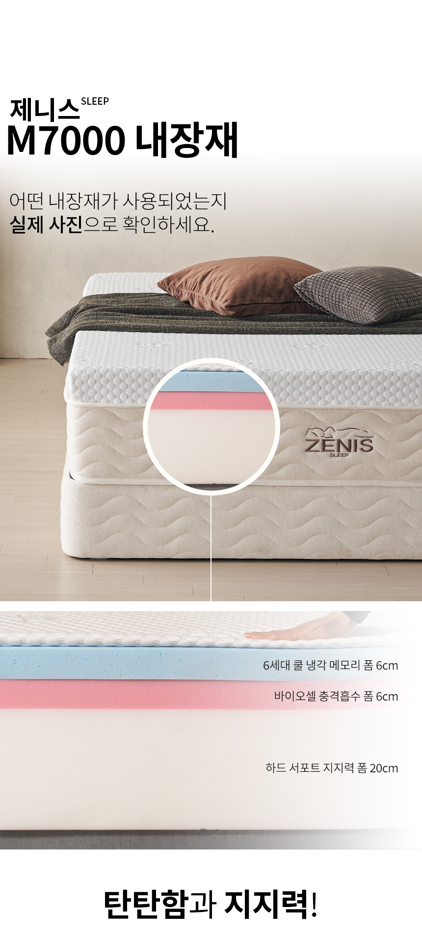 제니스가구 M7000 허리편안한 메모리 필로우탑 롤팩매트리스(K) 상세 이미지 12