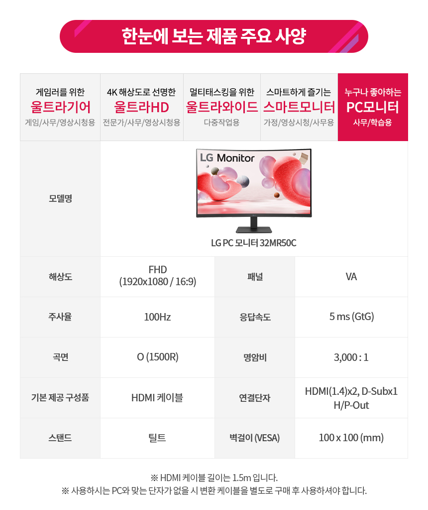 [역대 최저가] LG 32인치 커브드 모니터 32MR5…